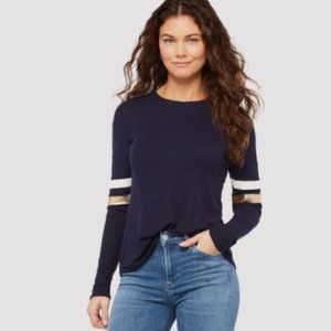 NEW Sundry Navy Blue Evereve Long Sleeve Top Sz 3 (Large)